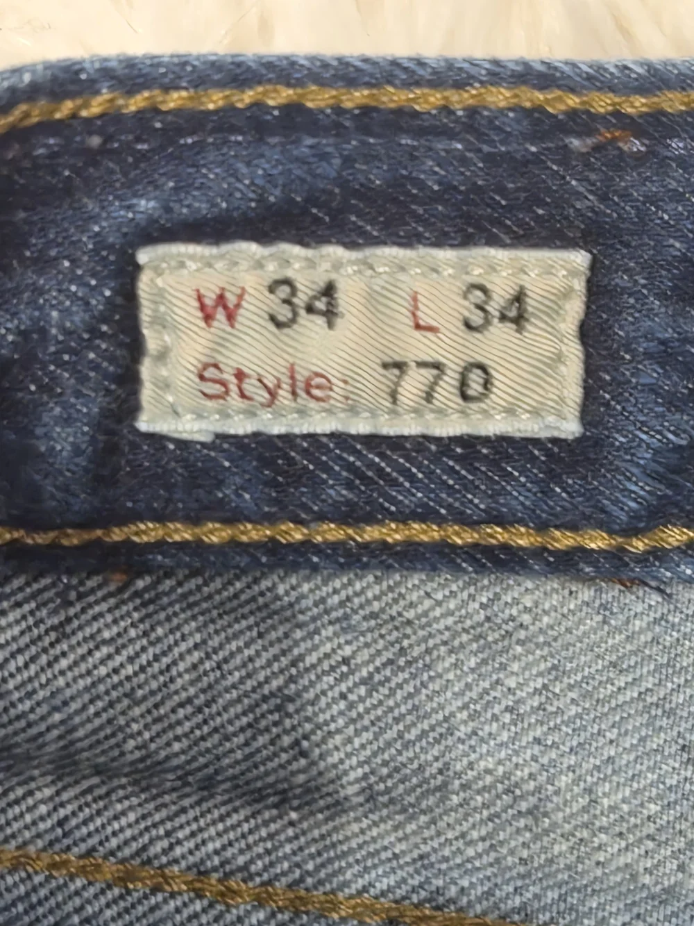 J Crew 770 Men's Dark Indigo Rigid Cotton Straight Taper Denim Jeans Size 34x34